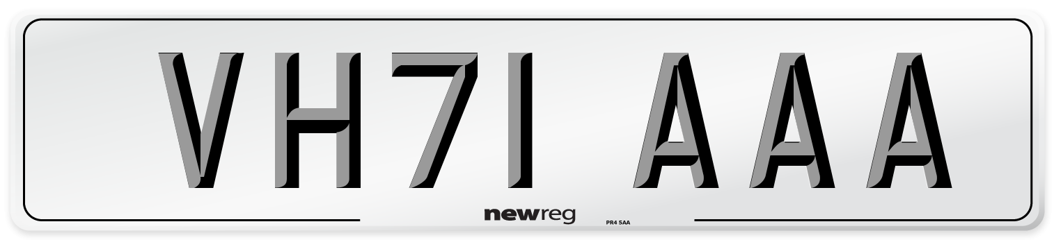 VH71 AAA Number Plate from New Reg